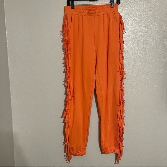 Orange Fringe Joggers Size Medium - Picture 4 of 10